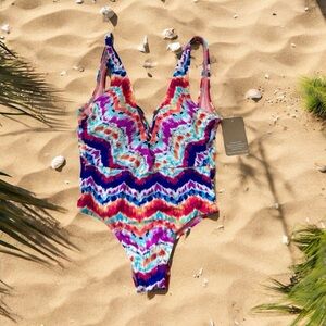 HOBIE Multicolor One Piece Swimsuit Size Medium NEW New with tags